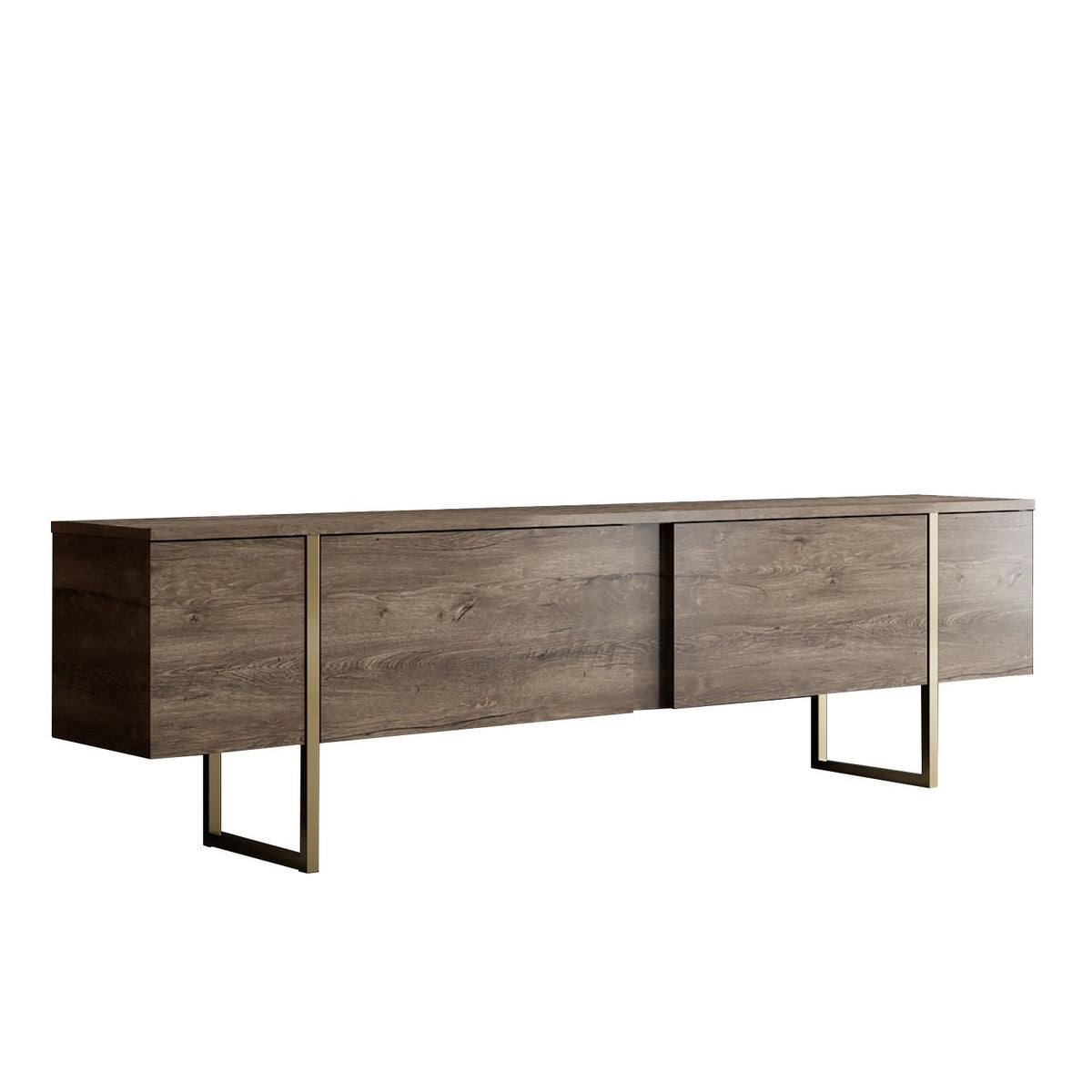 Furniture Sets - Furniture Set Walnut Luxury - Coffee Table + TV Furniture - Golden Frame - Dimehouse