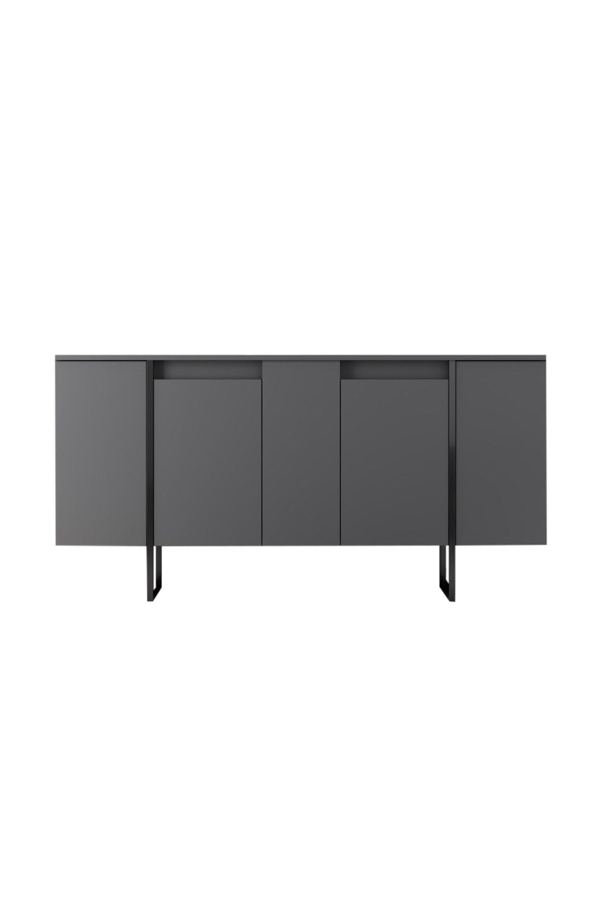 Sideboards - Modern Sideboard Anthracite Luxury 160x80x35 - Black Frame - Dimehouse
