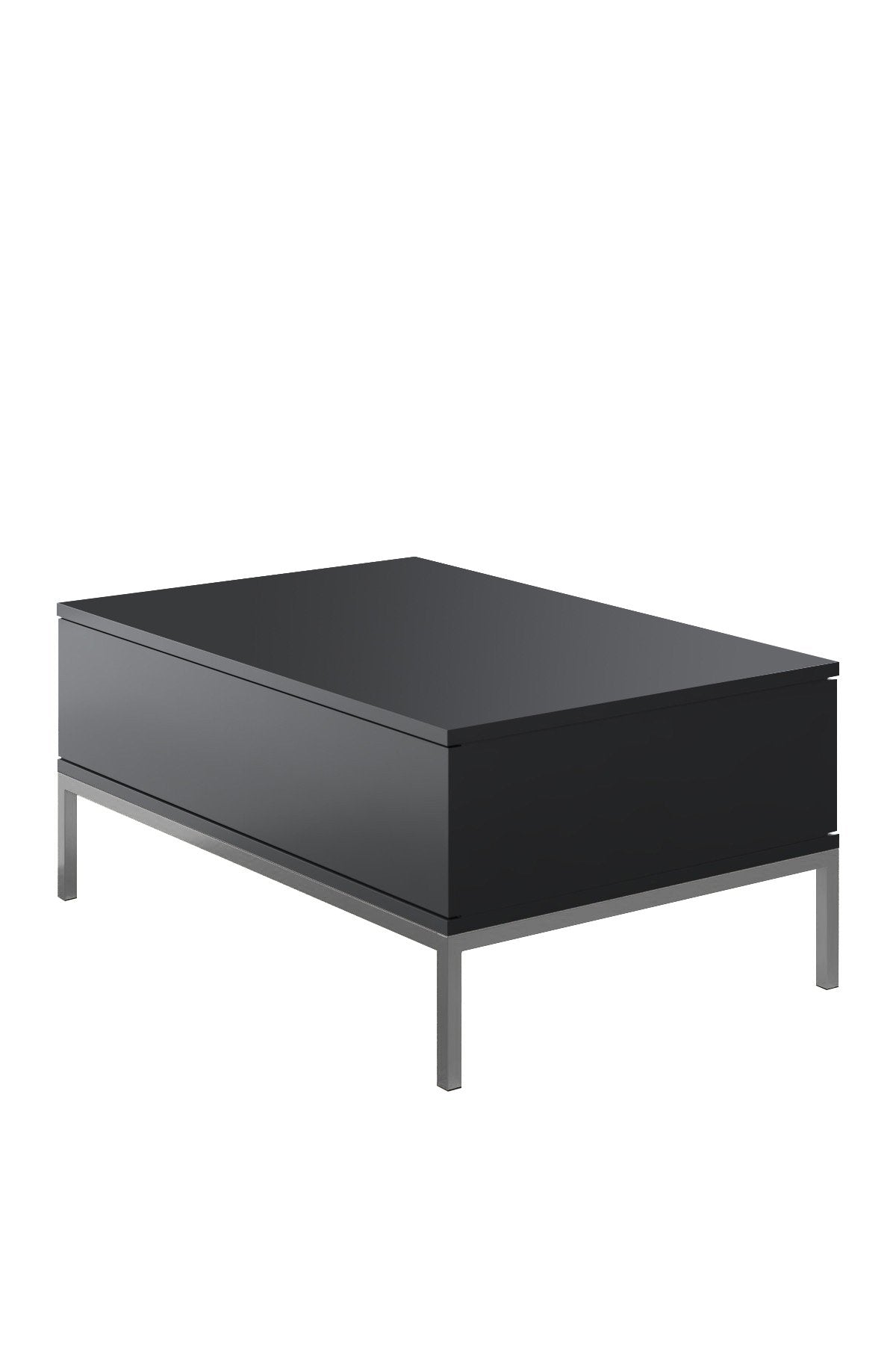 Coffee tables - Rectangular Coffee Table Anthracite Lord 90x60 - Silver Frame - Dimehouse