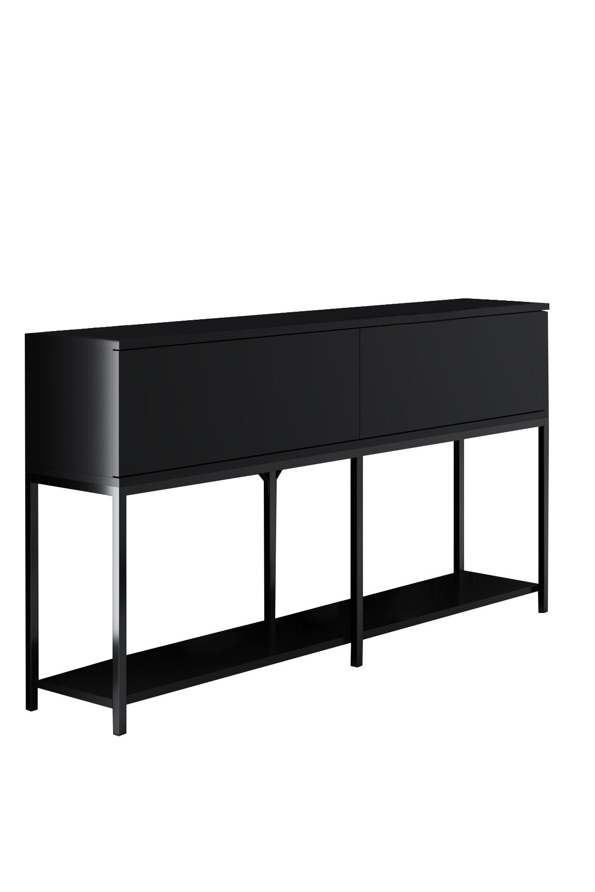 Sideboards - Modern Sideboard Black Lord 150x30x80 - Two Compartments - Dimehouse