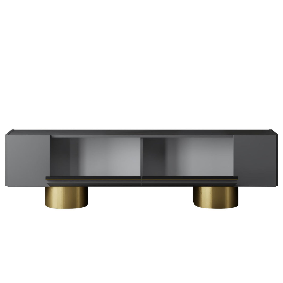 TV Furniture - TV Furniture Anthracite Bohem 180x50x30 - Golden Frame - Dimehouse