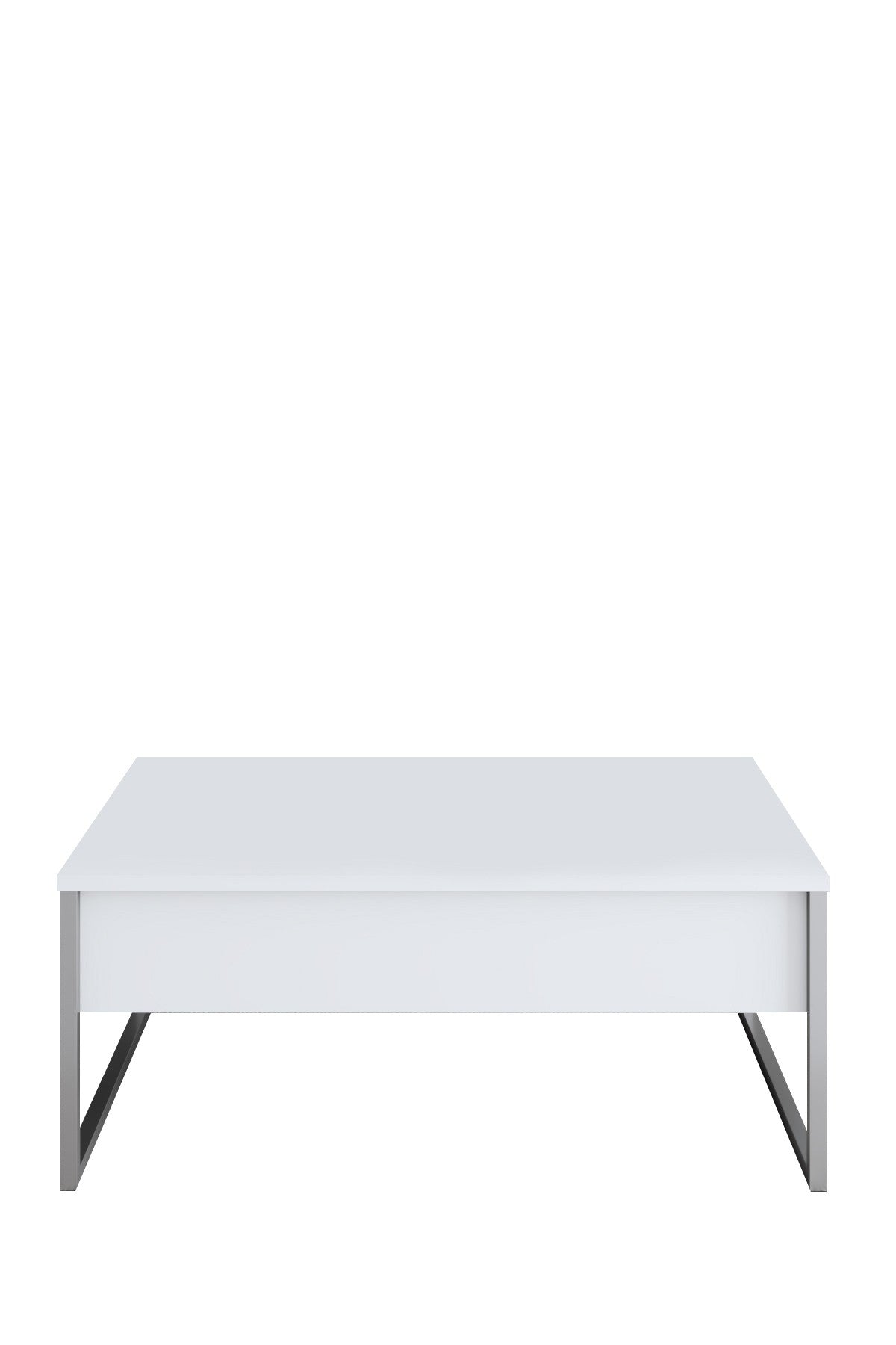 Coffee Tables - Rectangular Coffee Table White Luxury 90x60 - Silver Frame - Dimehouse