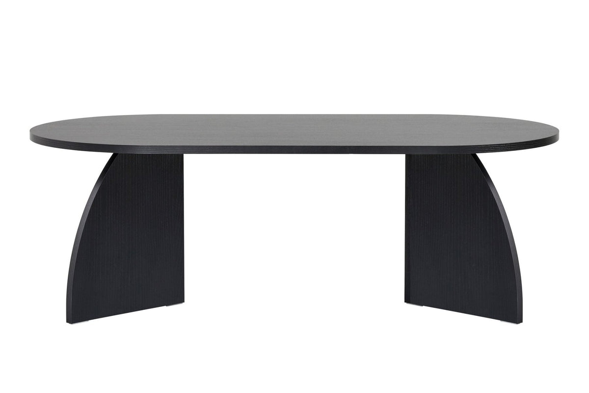 Melina coffee table oval in wood black 120 cm Melamine coated wood composite
