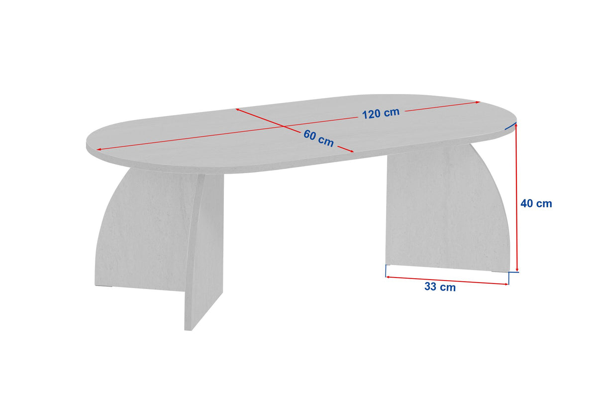 Melina coffee table oval in wood black 120 cm Melamine coated wood composite