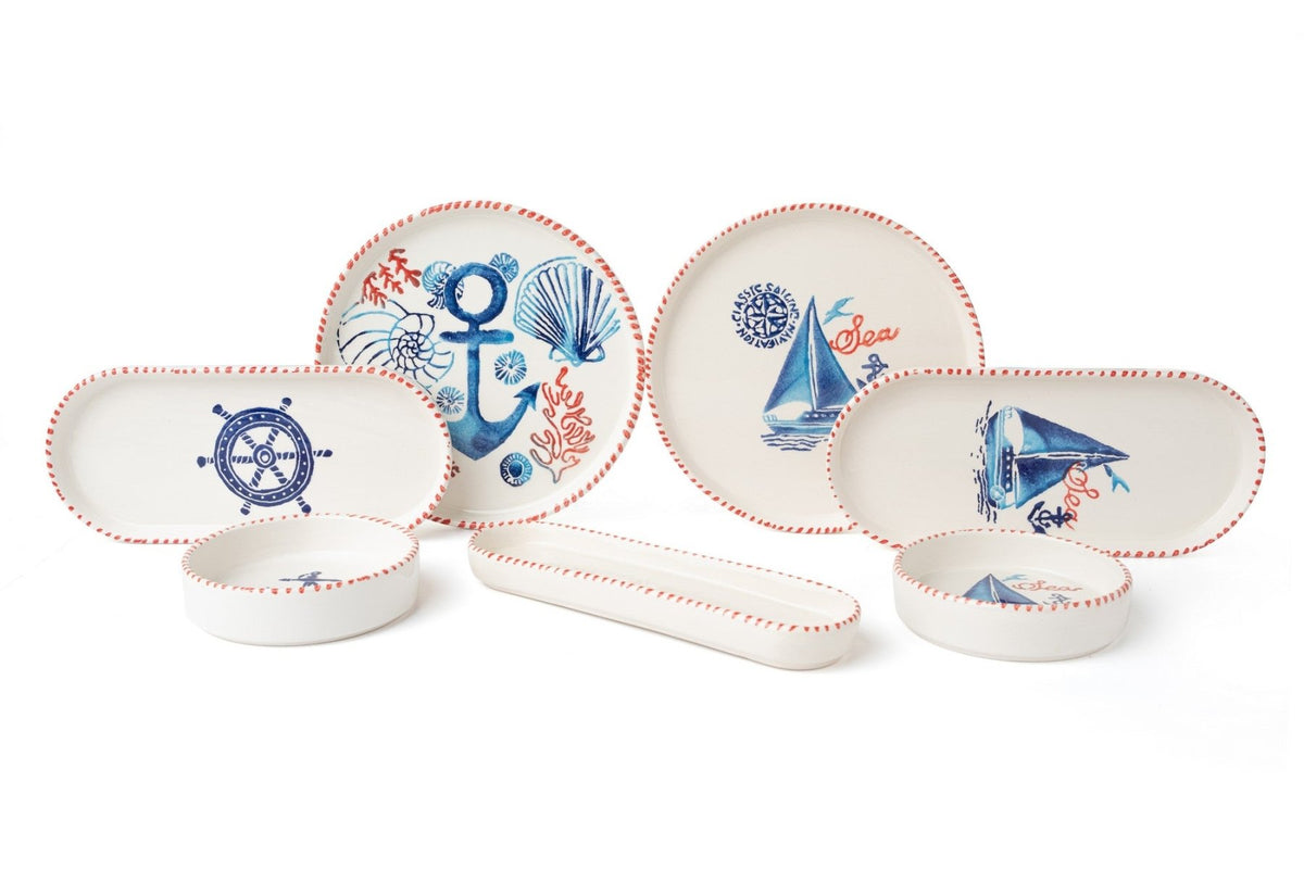 KAHSER14-MARINE White Blue Red 100% CERAMIC 6 cm wide