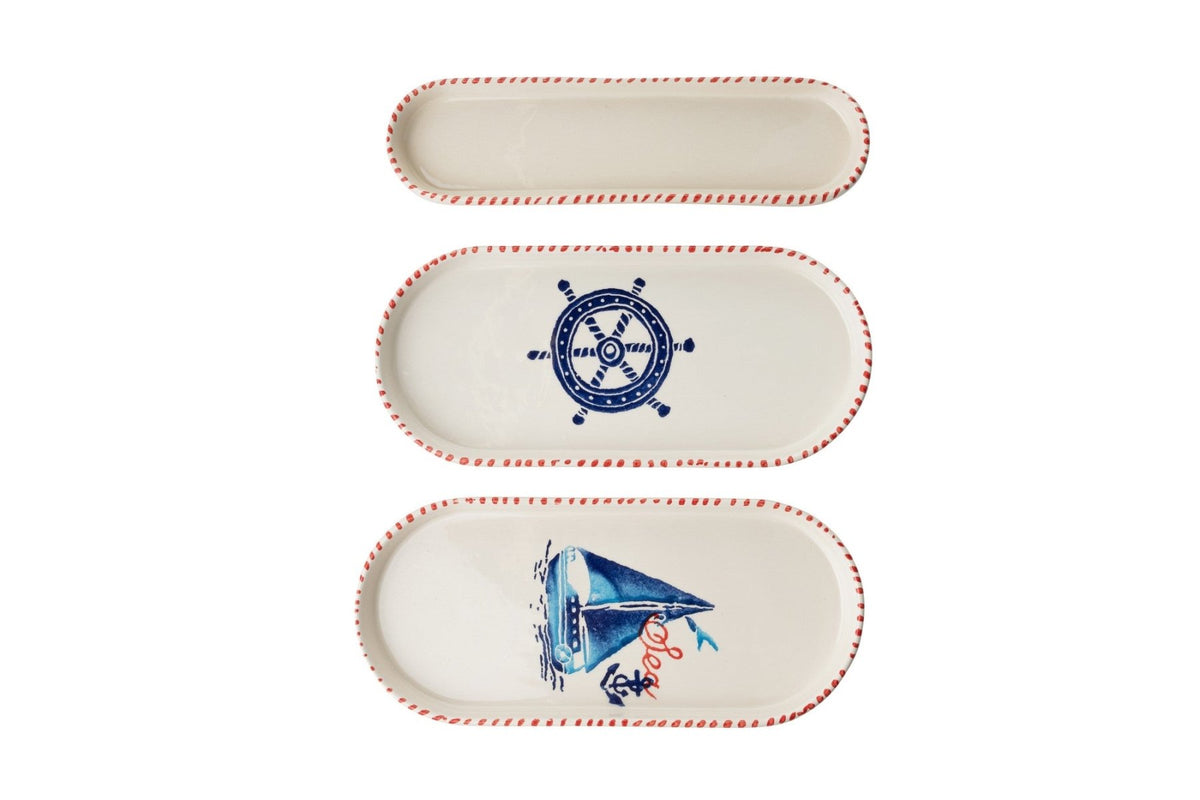 KAHSER14-MARINE White Blue Red 100% CERAMIC 6 cm wide