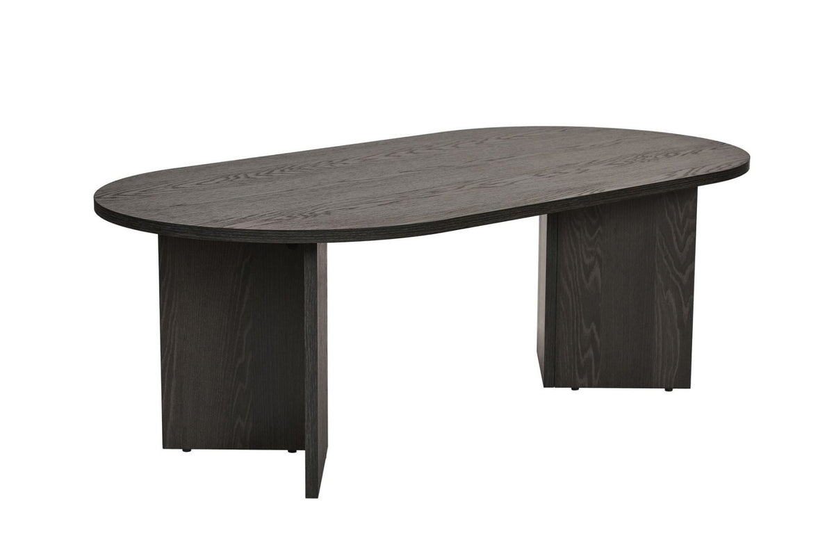 Coffee tables - Coffee table black melamine arc shape Koda 119x60 cm - Dimehouse