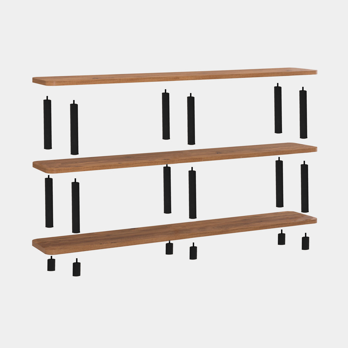 Wall cabinets - Wall cabinet Zen Black Atlantic Pine Melamine 180x74.9x35 cm - Dimehouse