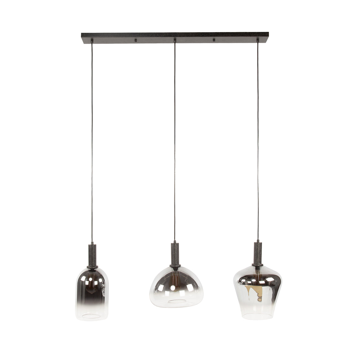 Hanging lamps - Hanging lamp Nexus 3 - light Black Metal 105 cm - Dimehouse
