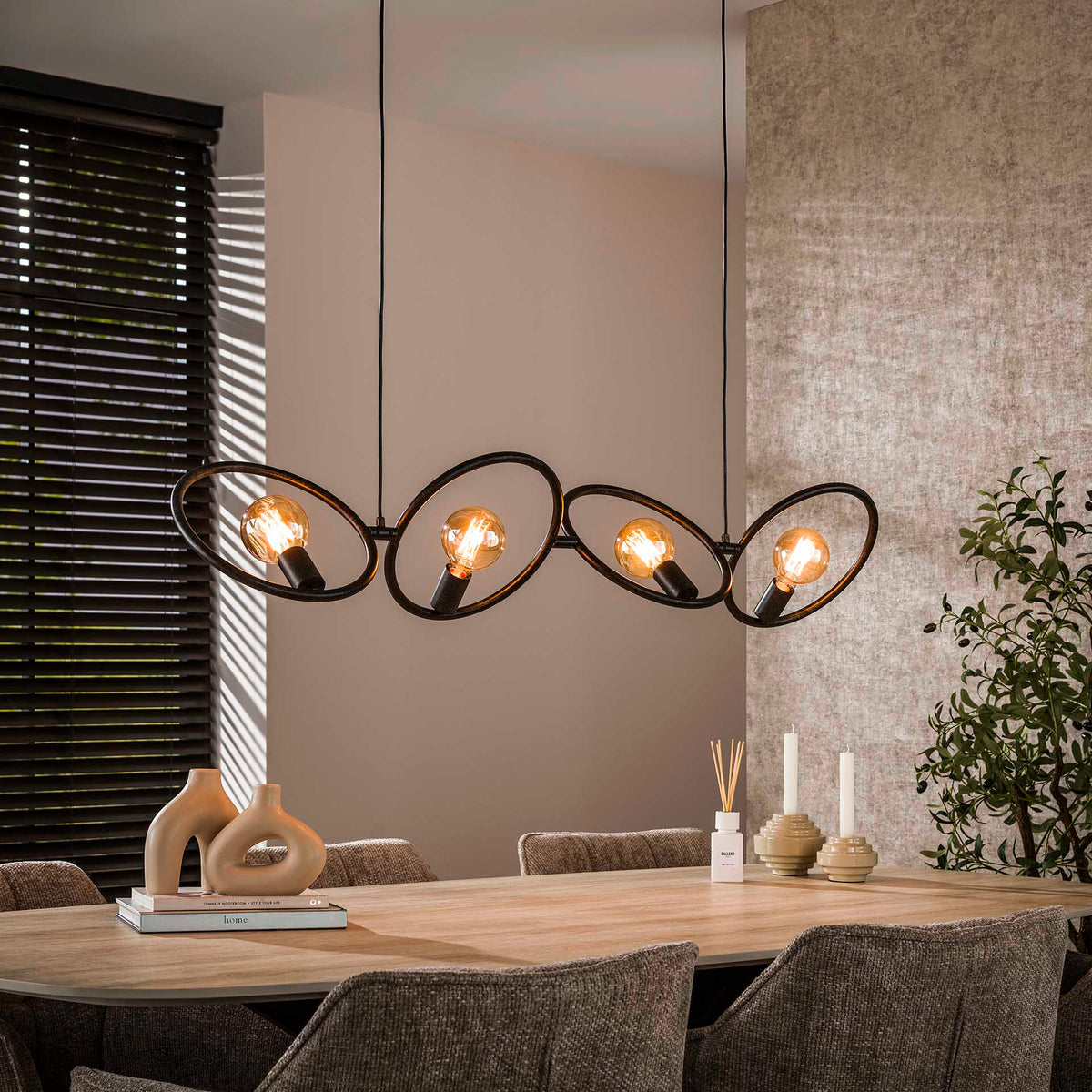 Hanging lamps - Industrial hanging lamp Liva 4 - light black metal - Dimehouse