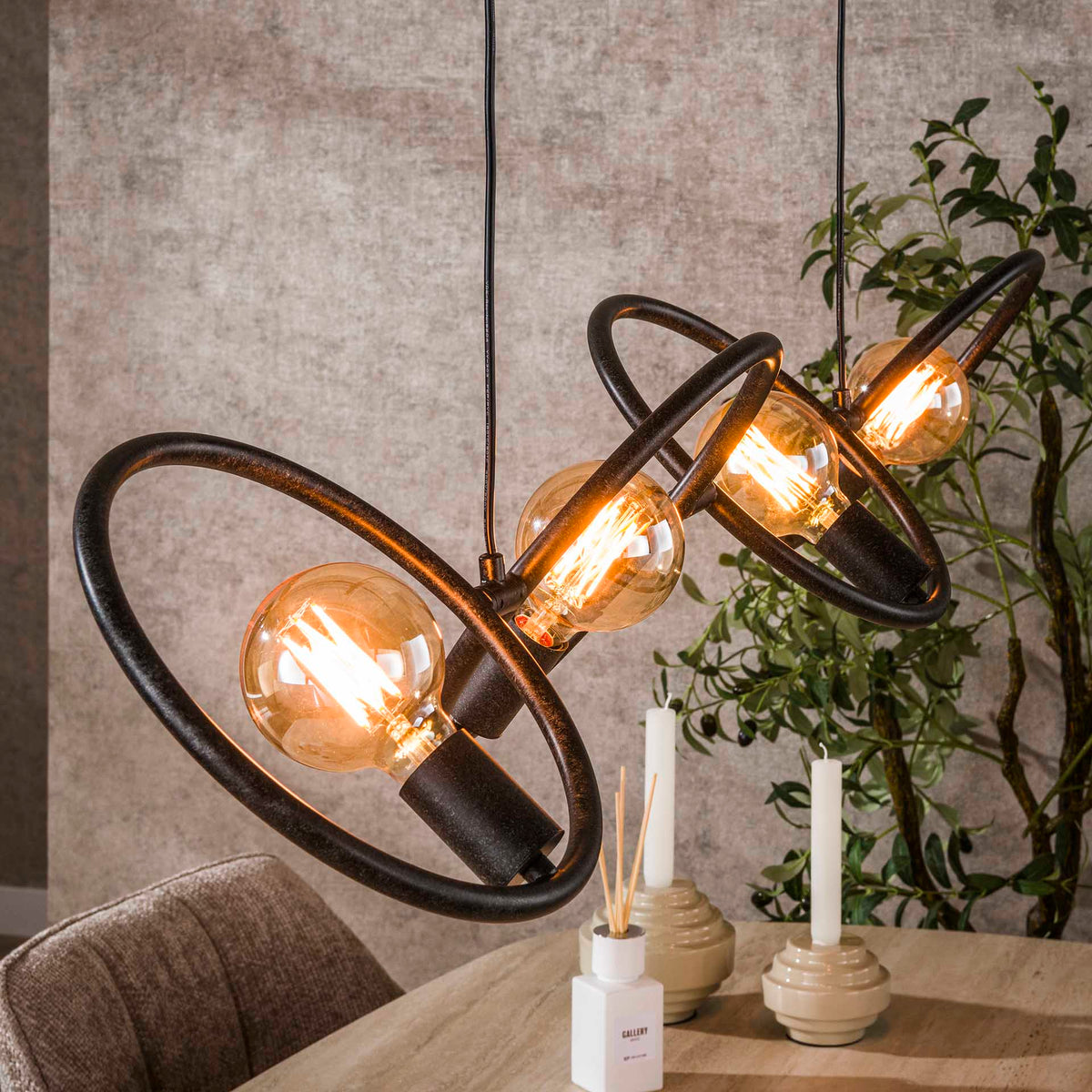 Hanging lamps - Industrial hanging lamp Liva 4 - light black metal - Dimehouse