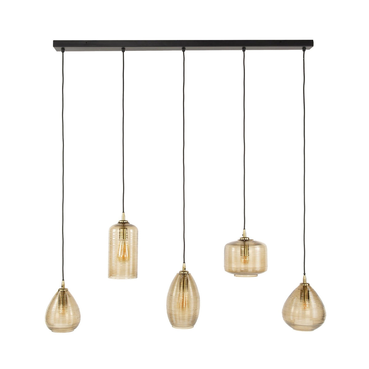 Hanging lamps - Hanging lamp Axis 5 - light smoked glass brown horizontal - Dimehouse