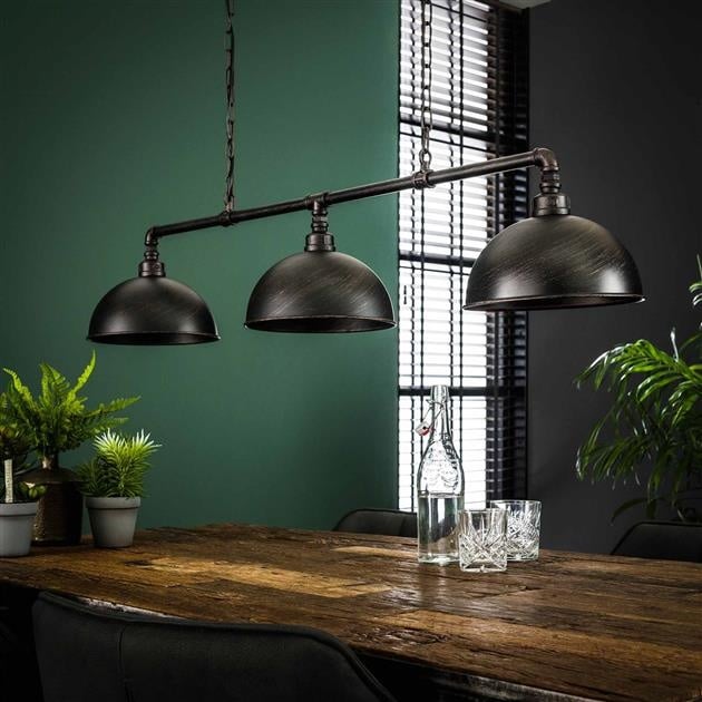 Hanging lamp Abby DH Interior Black LxWxH 106x31x28 Black Atmospheric photo diagonal front view