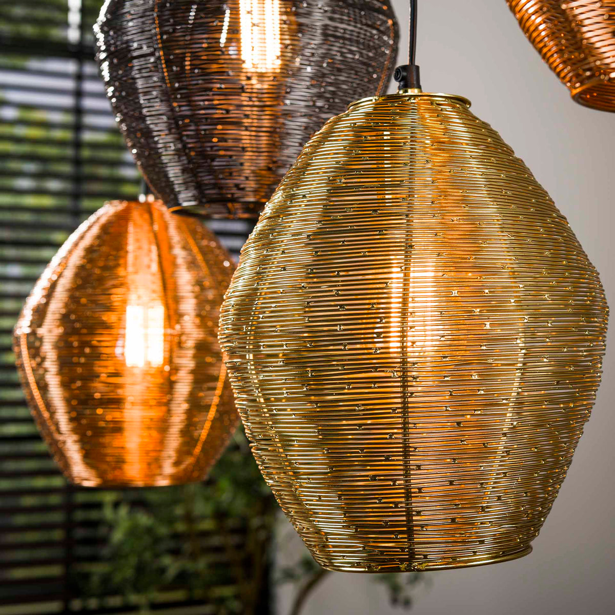 Hanging lamps - Hanging lamp Wez 5 - light colored nickel - Dimehouse