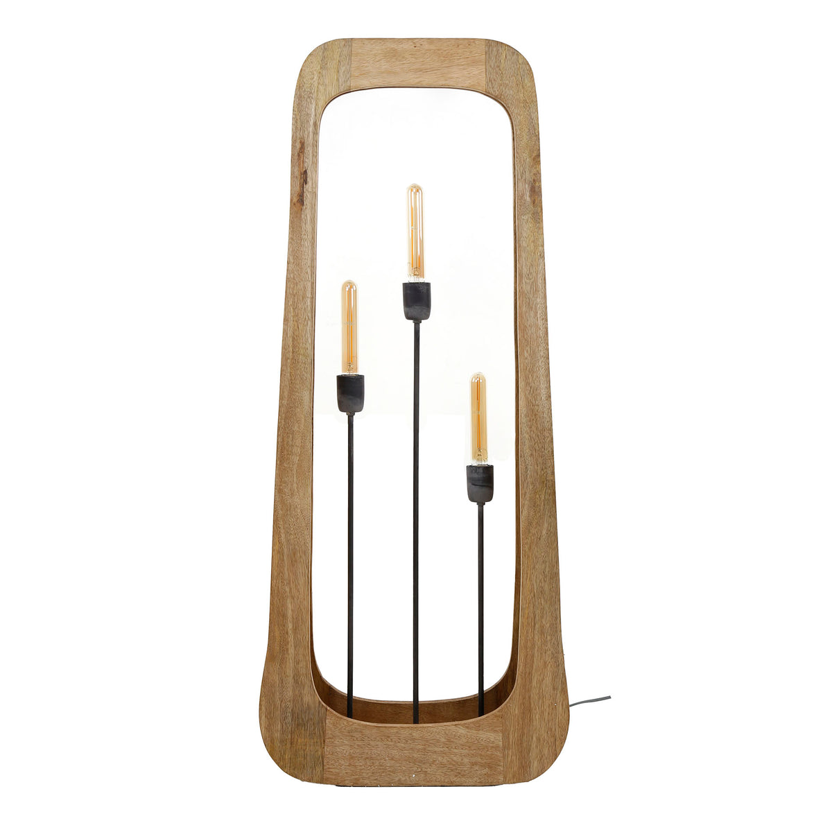 Floor lamps - Organic Akira floor lamp Mango wood 3L - Dimehouse