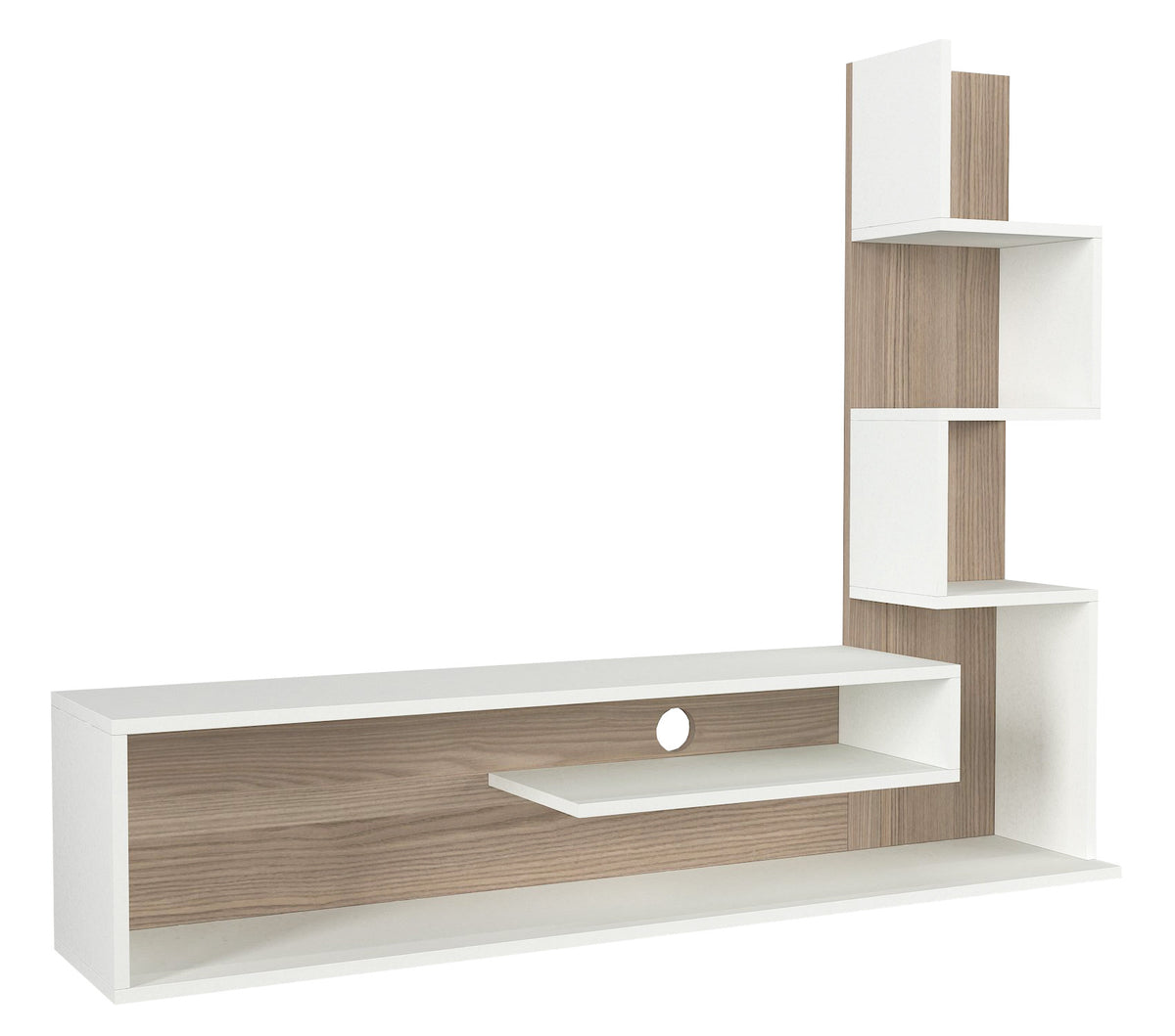 TV Furniture - TV Furniture Set Metehan White Cordoba Melamine 120x33.1x cm - Dimehouse
