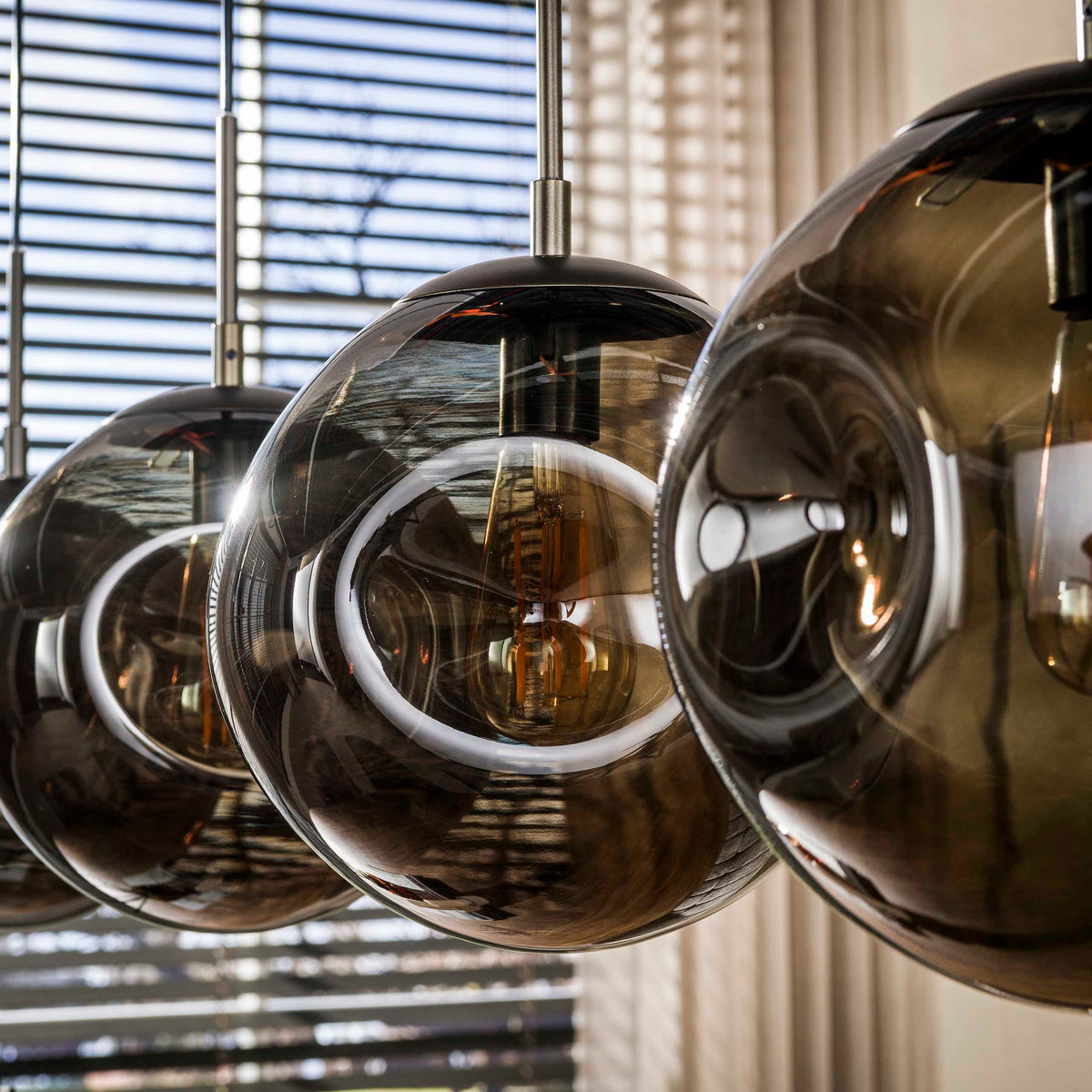 Hanging lamp-Hanging lamp Ada 4-light brown glass-Dimehouse