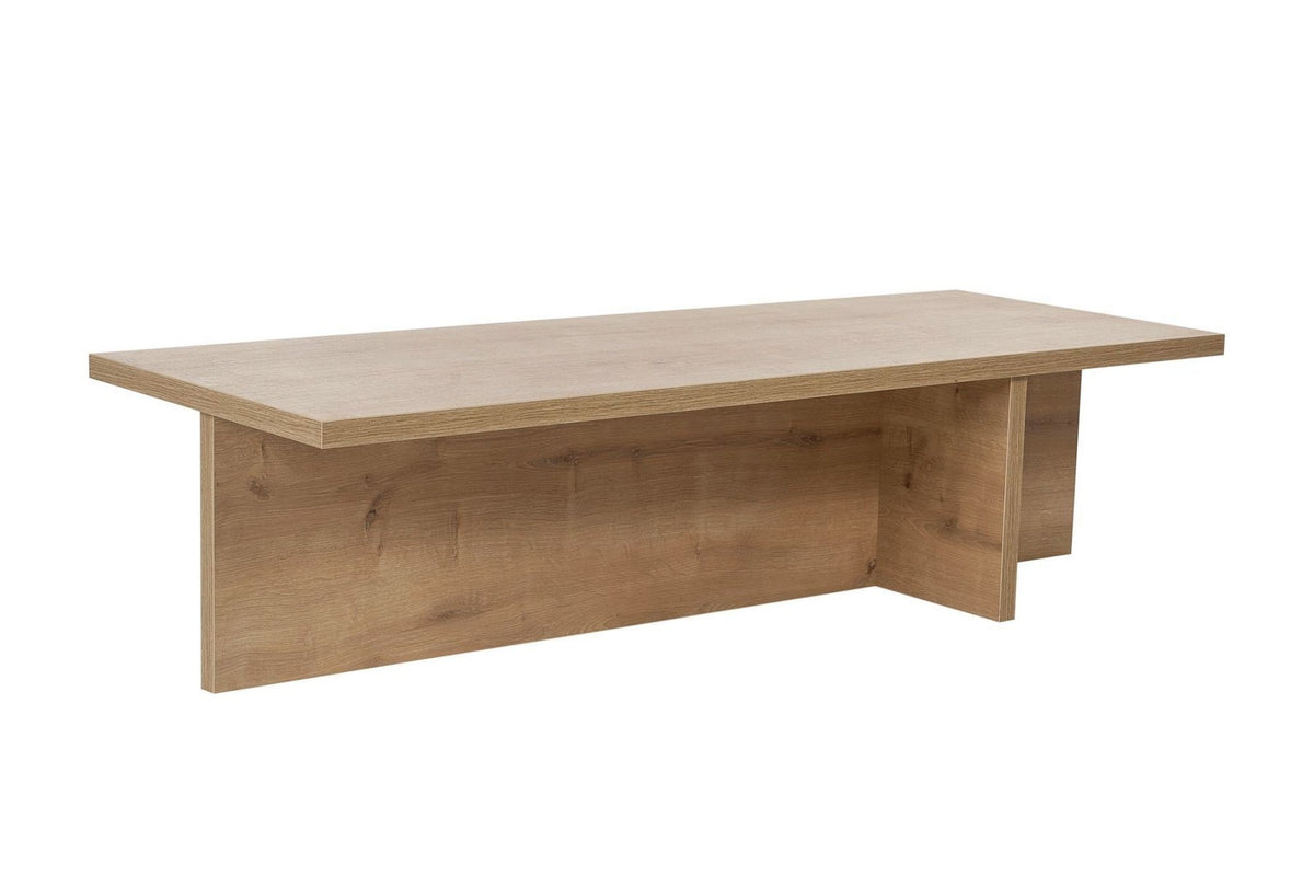 Coffee tables - Rectangular coffee table Oak melamine - 120x45x30 cm - Portland - Dimehouse
