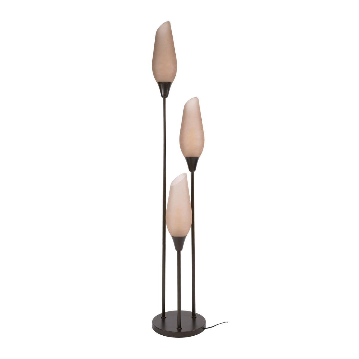 Floor lamp Cocoon 3-light in sienna brown