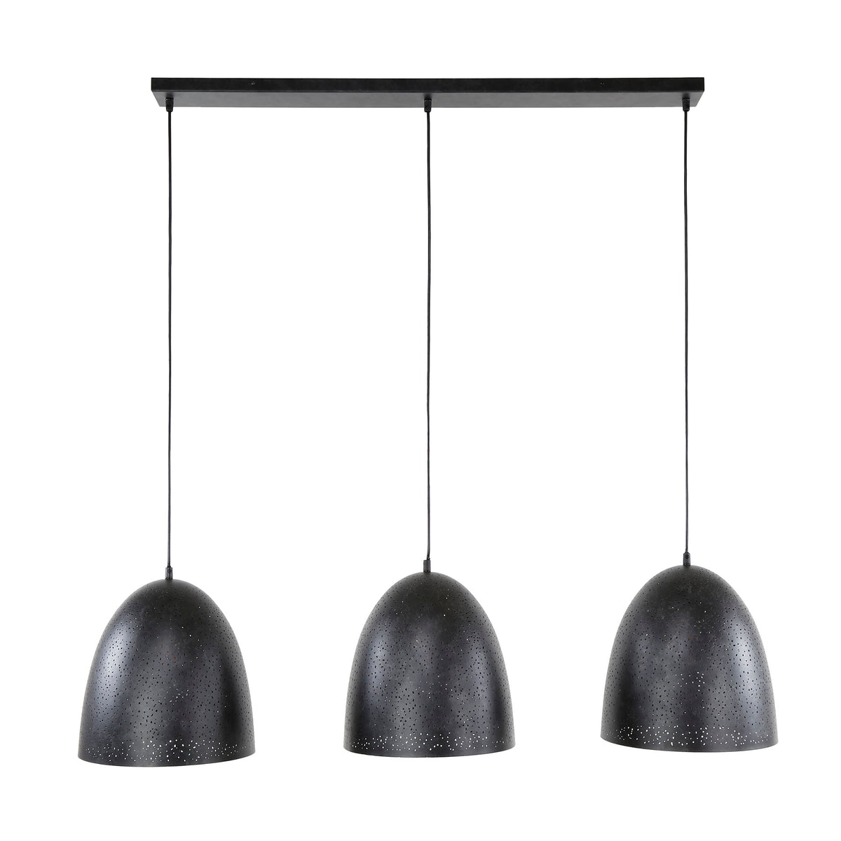 Hanging lamps - Industrial Hanging Lamp Kylian 3 - Light Metal Black - Dimehouse
