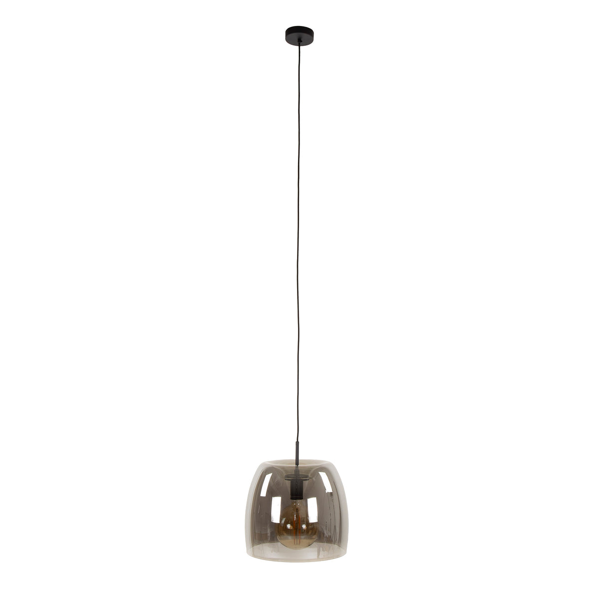 Hanging lamps - Hanging lamp Dain 1 - light chrome-colored glass - Dimehouse