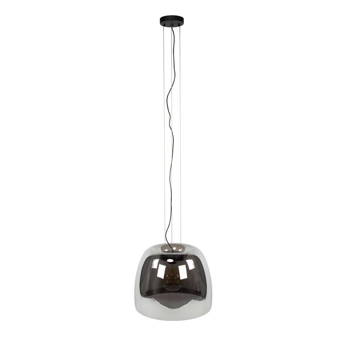Hanging lamps - Hanging lamp Dain 1 - light XL chrome-colored glass - Dimehouse