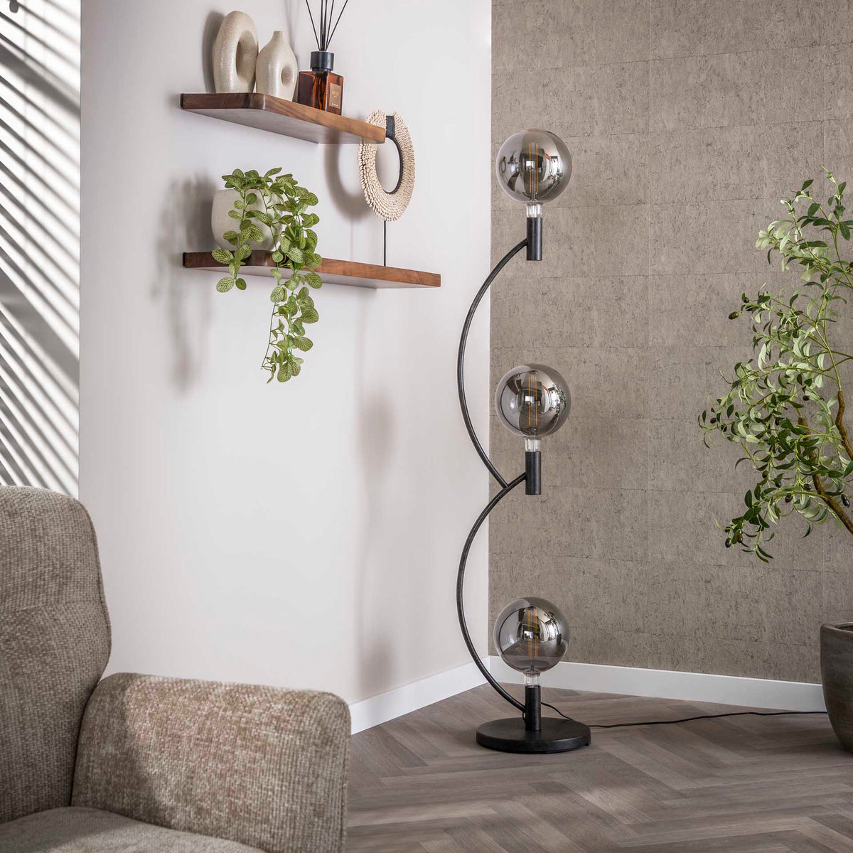Floor lamps - Niro floor lamp 3 - lights Black - Dimehouse