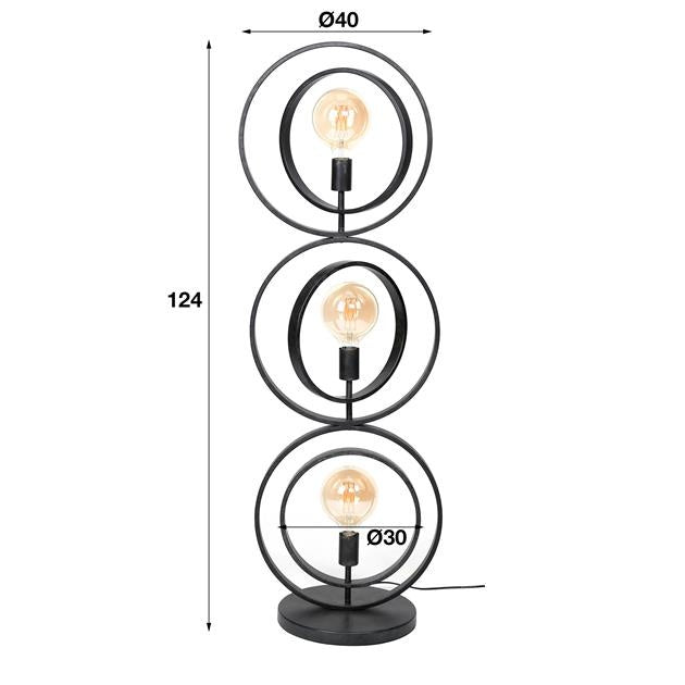 Floor lamp Otan DH Interior Charcoal LxWxH 128x45x36 Metal White photo size indication