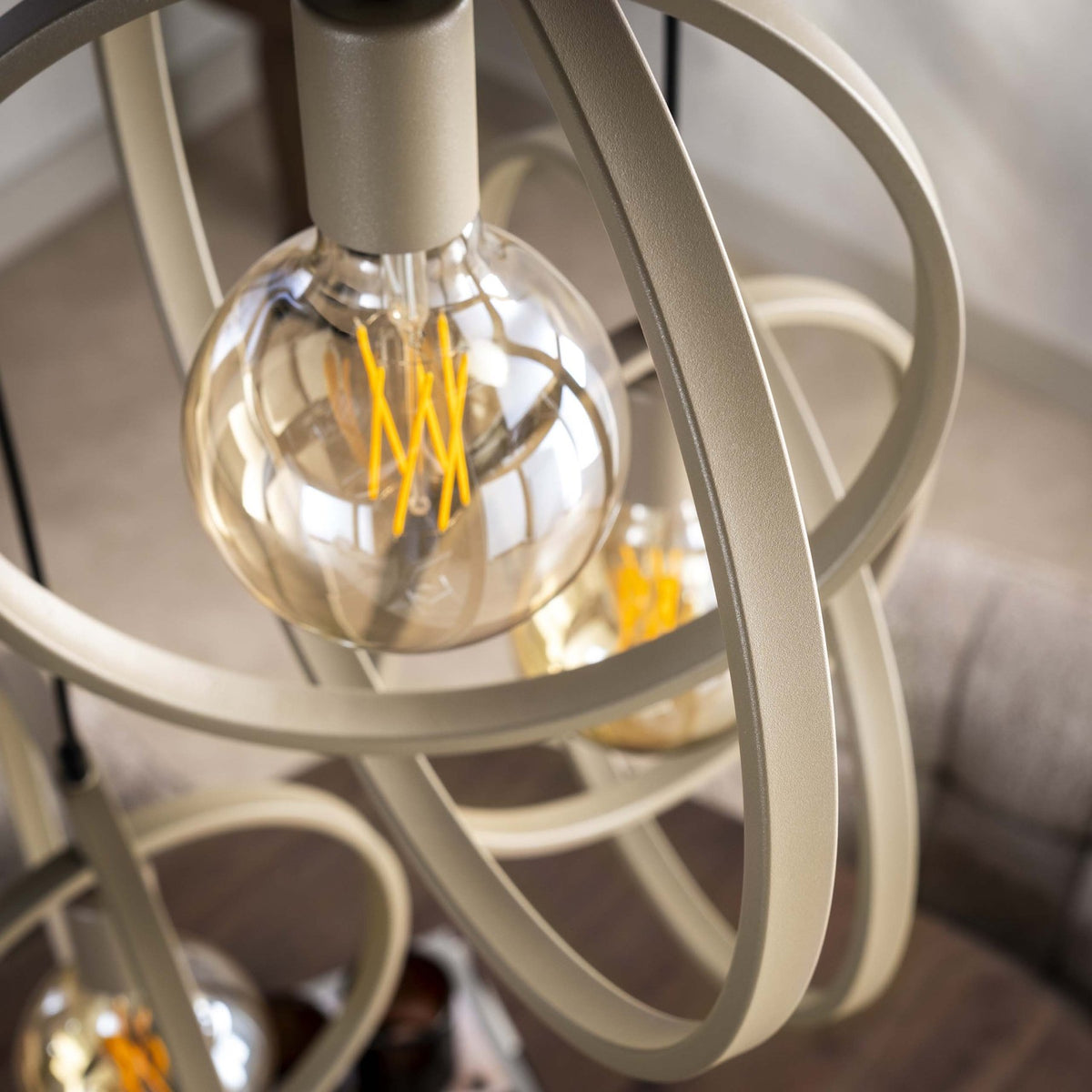 Hanging lamps - Modern Hanging Lamp Beige Otan stepped 3 - lights - Dimehouse