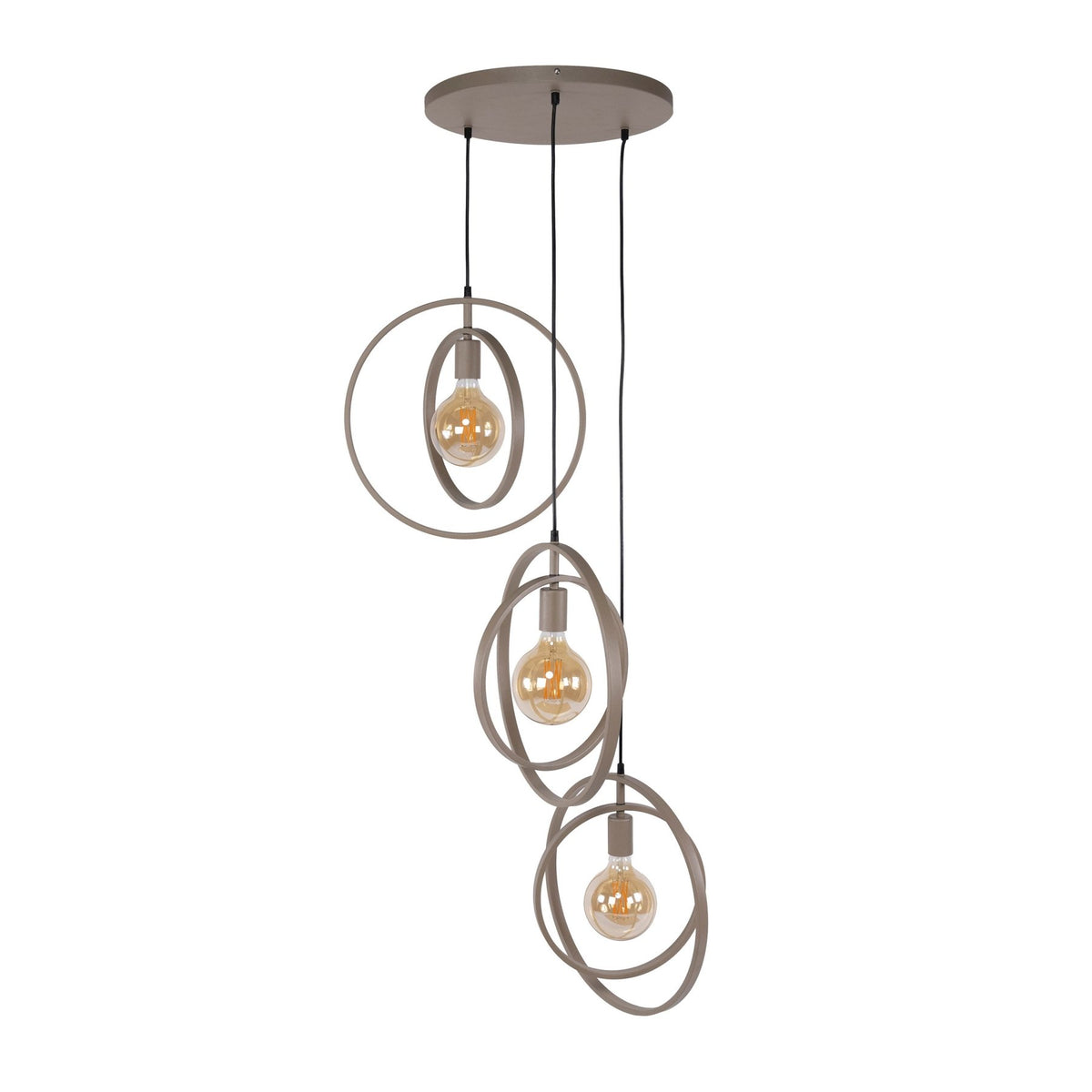 Hanging lamps - Modern Hanging Lamp Beige Otan stepped 3 - lights - Dimehouse