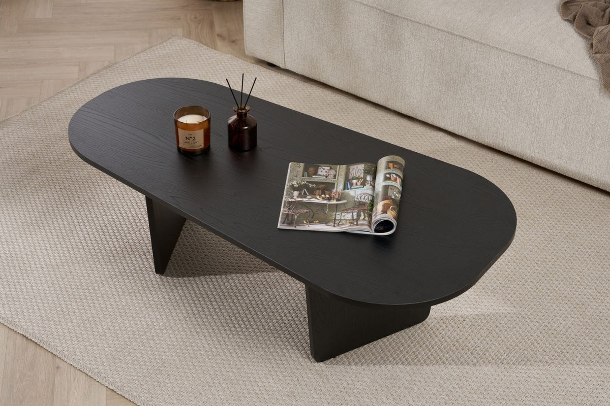 Ovalis - Wood Black 100% MELAMINE COATED PARTICLE BOARD