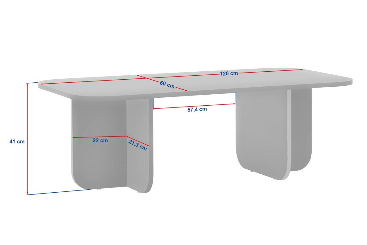 Akira coffee table wood black 120 cm Melamine-coated wood composite