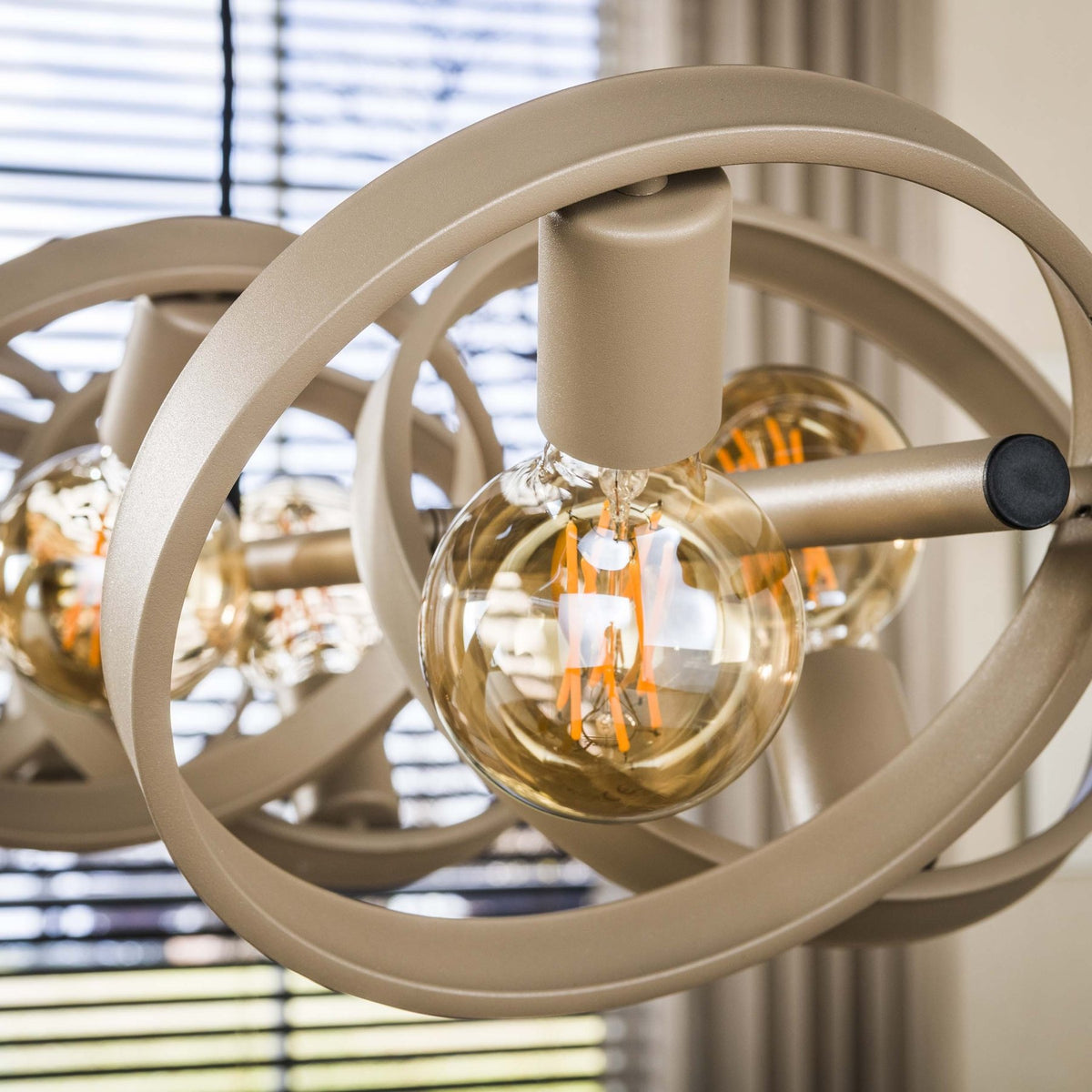 Hanging lamps - Hanging lamp 8 - light beige metal round Otan - Dimehouse
