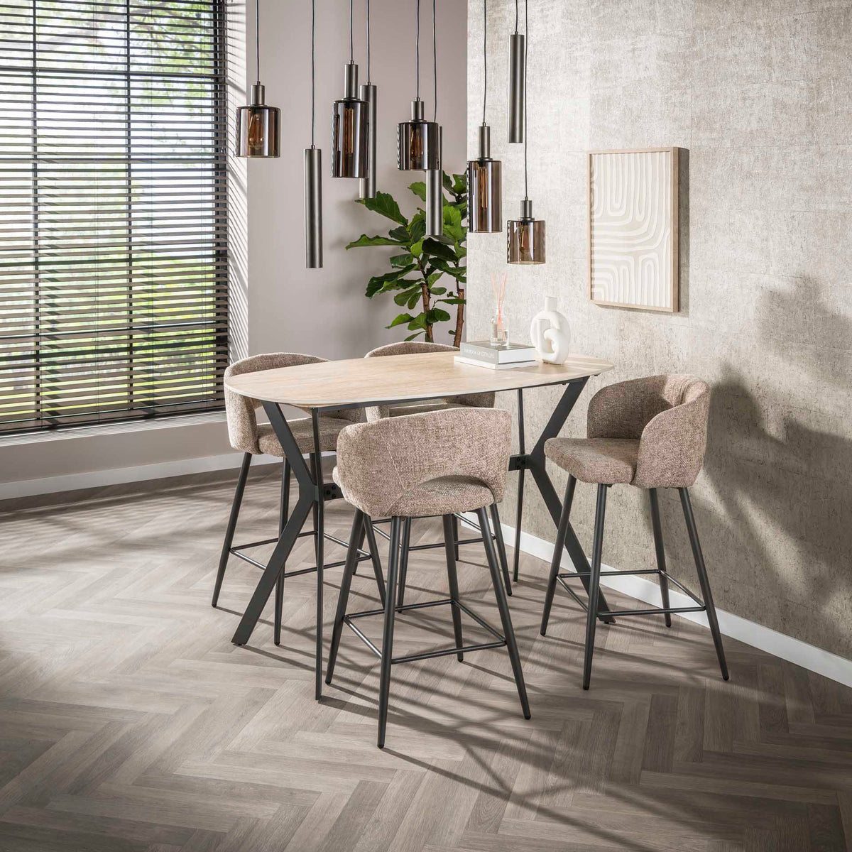 Hanging lamps - Modern Hanging Lamp Aureo 9 - light Sienna brown - Dimehouse
