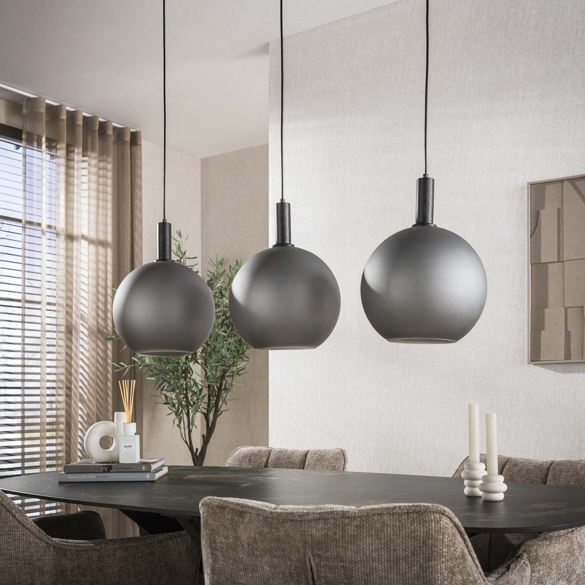 Hanging lamps - Hanging lamp 3 - light sandblasted glass Voss - Dimehouse