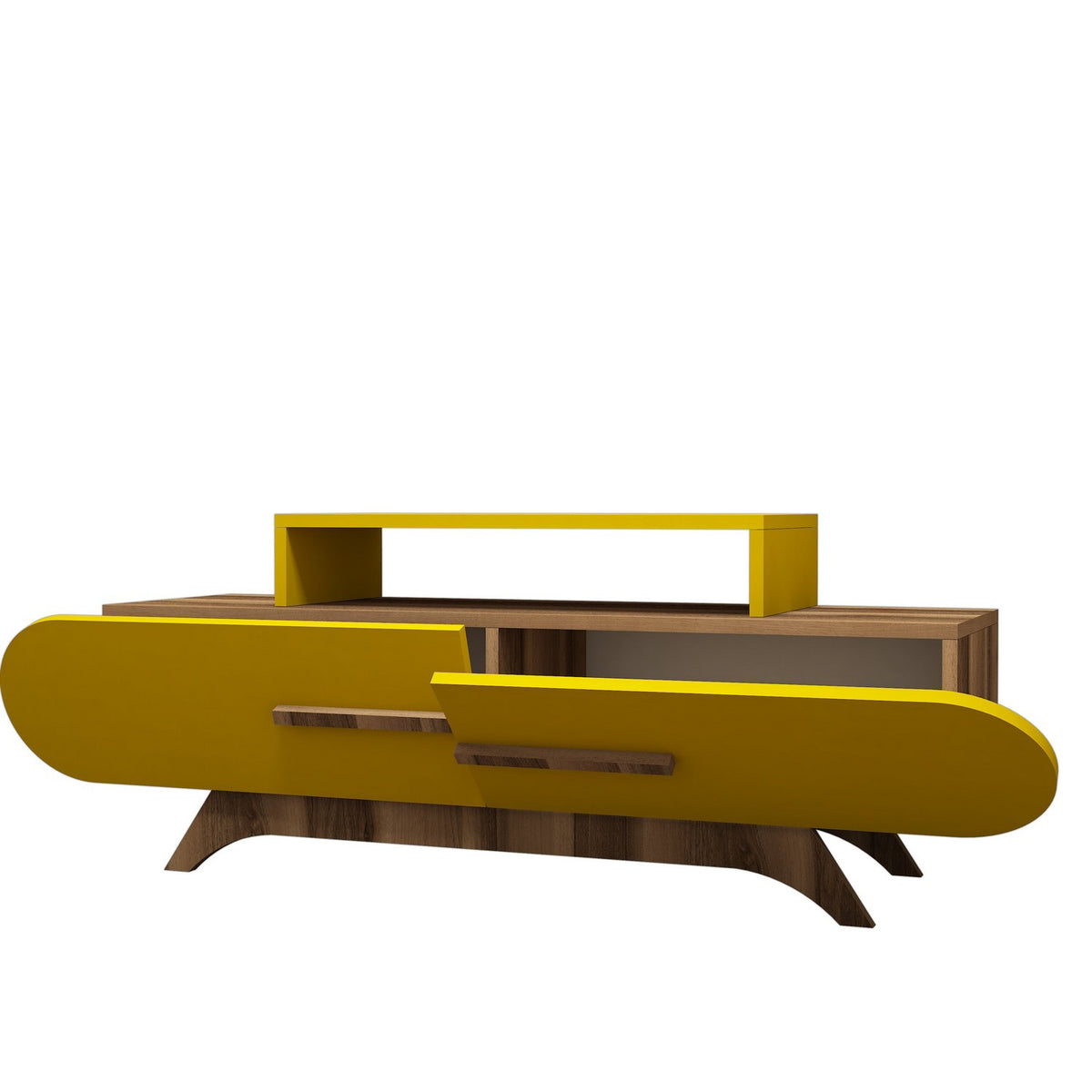 TV Furniture - TV Furniture Rose Walnut Yellow Melamine 145x49.8x36.8 cm - Dimehouse