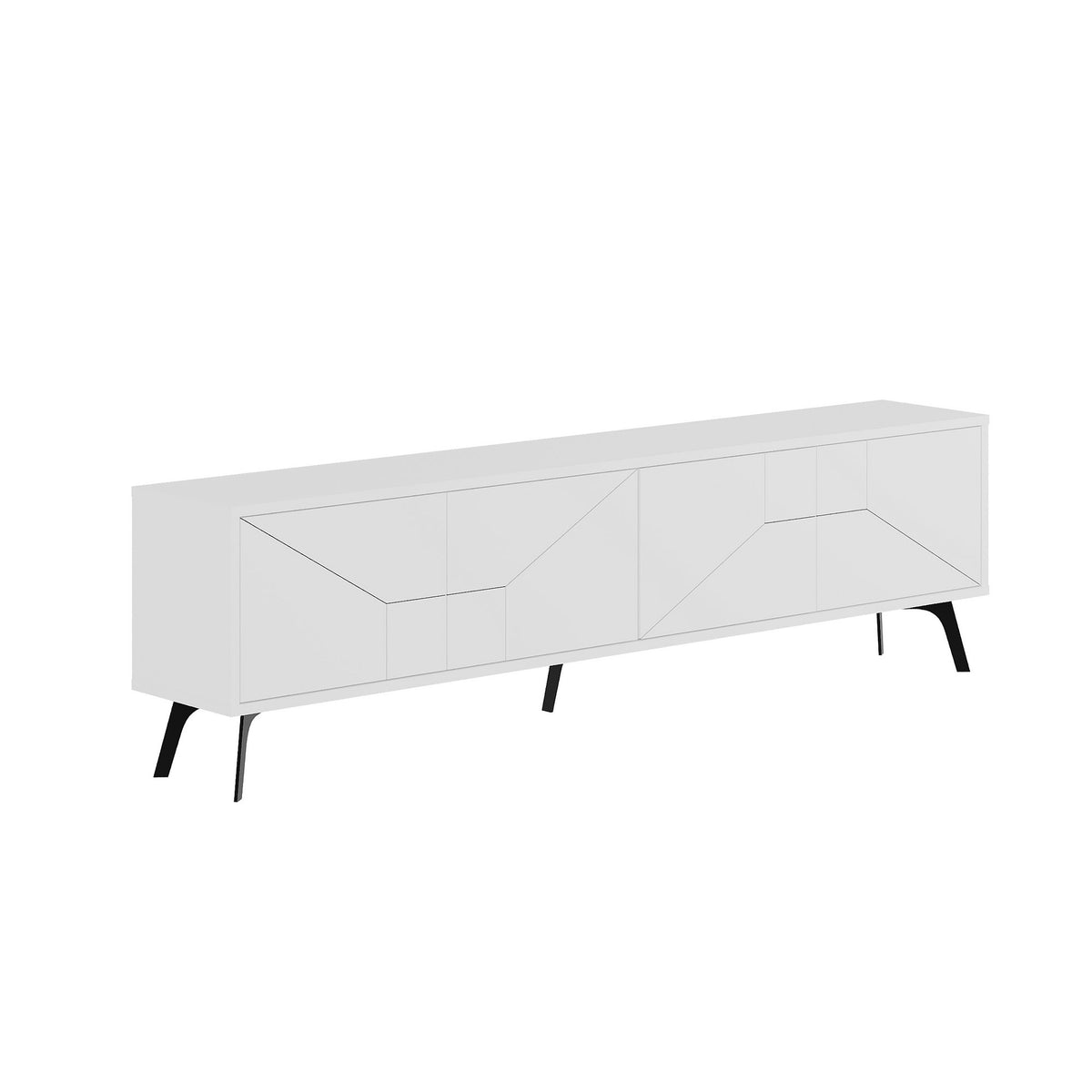 TV Furniture - TV Furniture Dune White Melamine 180x50x29.6 cm - Dimehouse