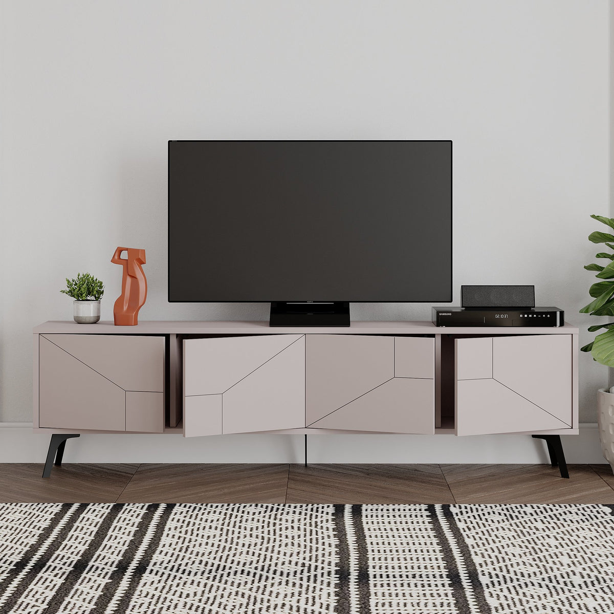 TV Furniture - TV Furniture Dune Mocha Melamine 180x50x29.6 cm - Dimehouse