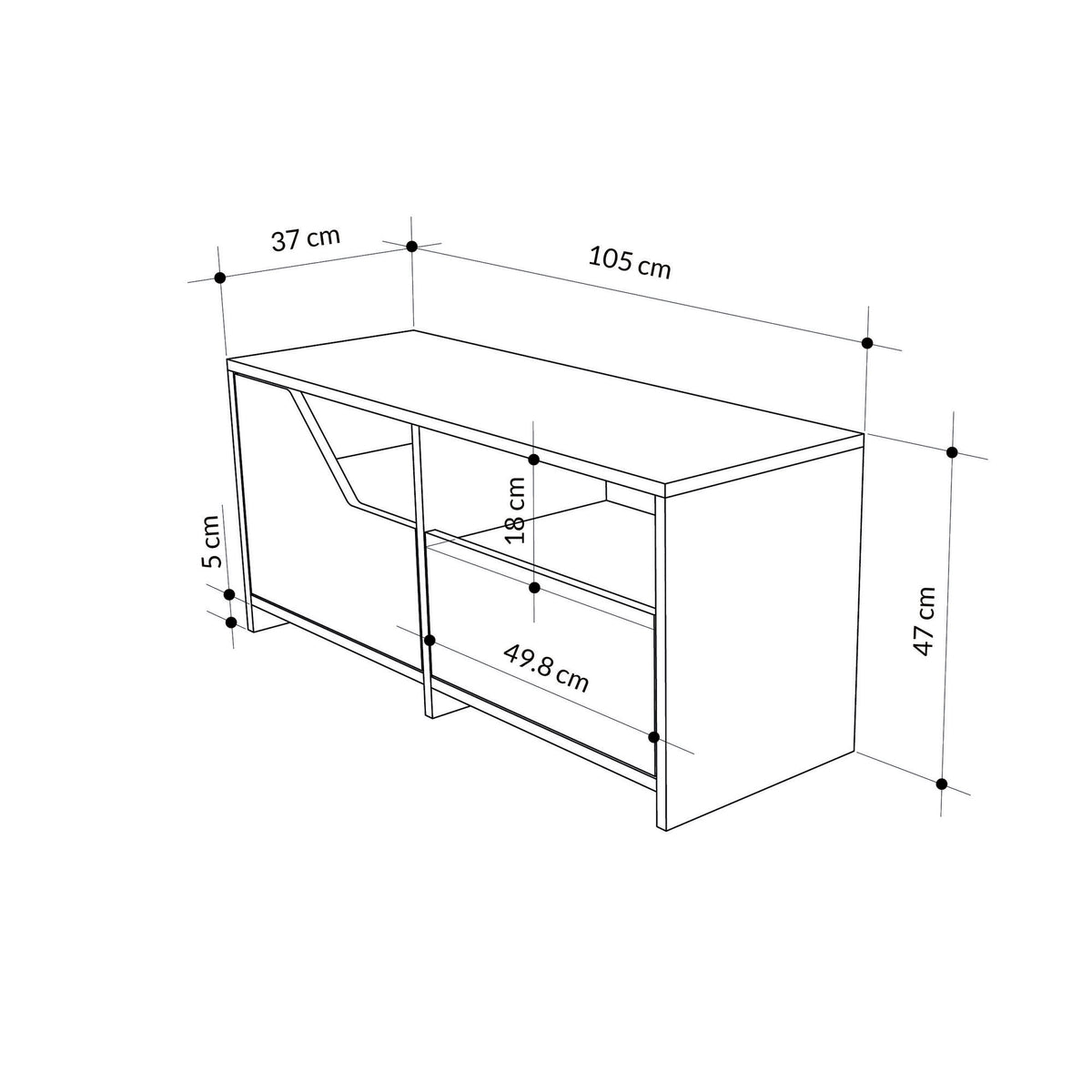 Shoe cabinets - Shoe cabinet Nexus Mocha White Melamine 105x47x37 cm - Dimehouse