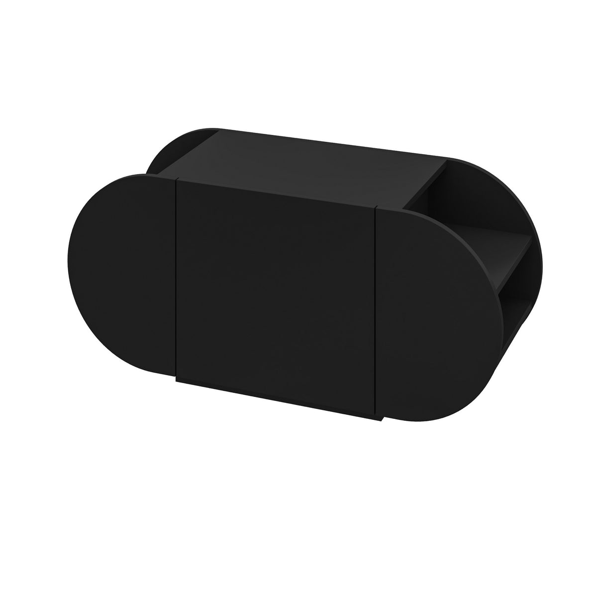 Shoe cabinets - Shoe cabinet Pozy Shoe Bench Black Melamine 110x50x40.4 cm - Dimehouse