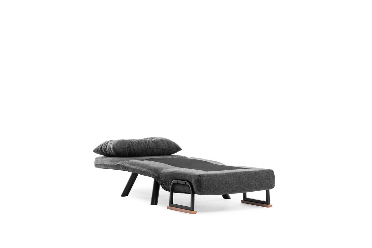 Armchairs - Scandinavian sleeping armchair Anthracite mixed fabric Sando - Dimehouse
