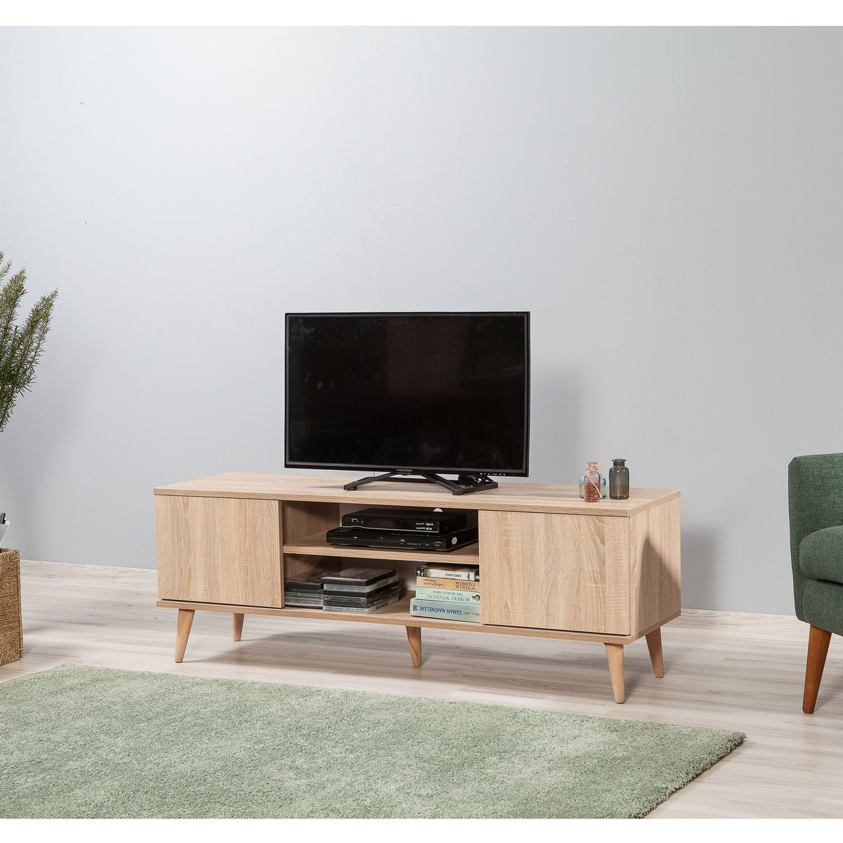 TV Furniture - TV Furniture Truva Sonoma Oak Melamine 140x50x40 cm - Dimehouse