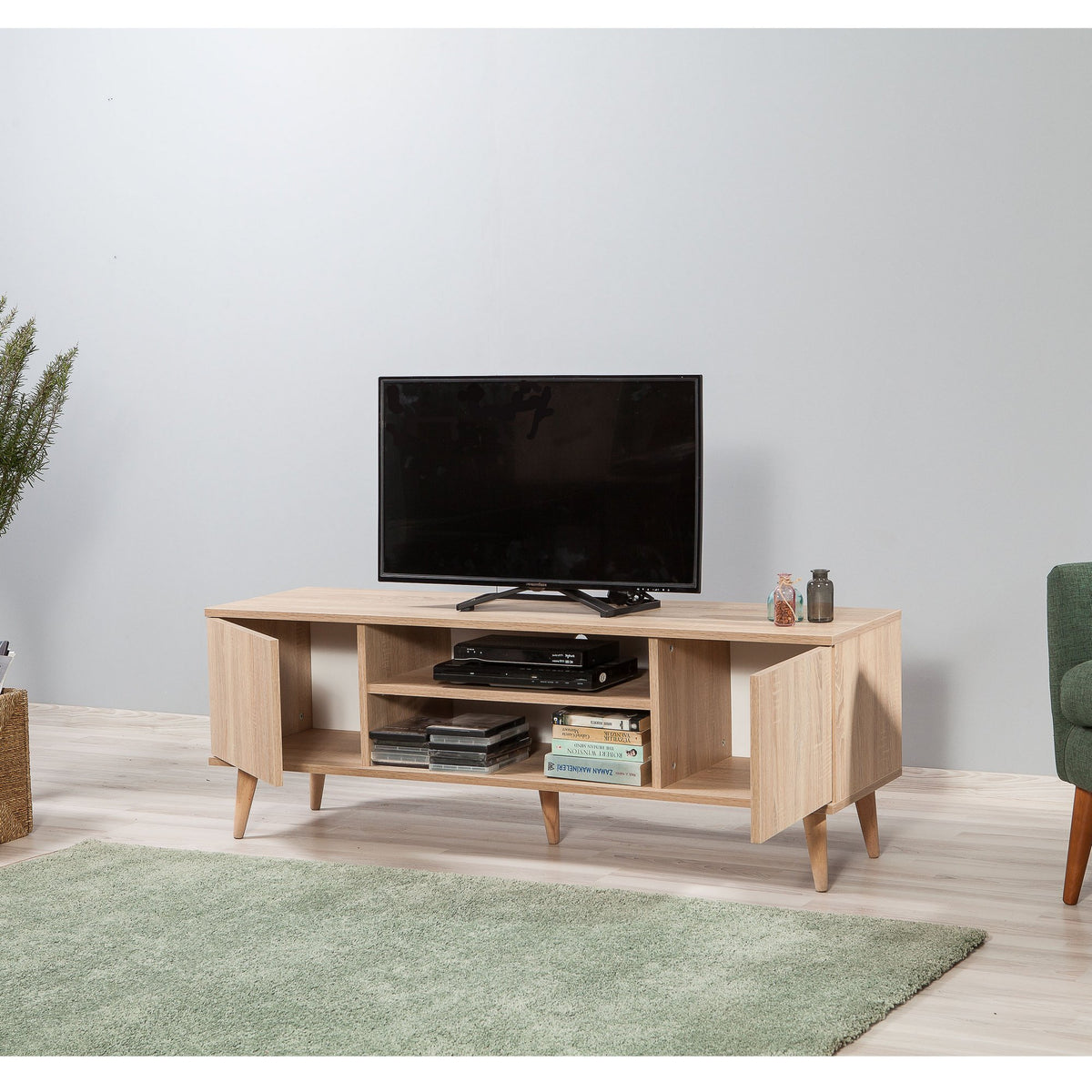 TV Furniture - TV Furniture Truva Sonoma Oak Melamine 140x50x40 cm - Dimehouse