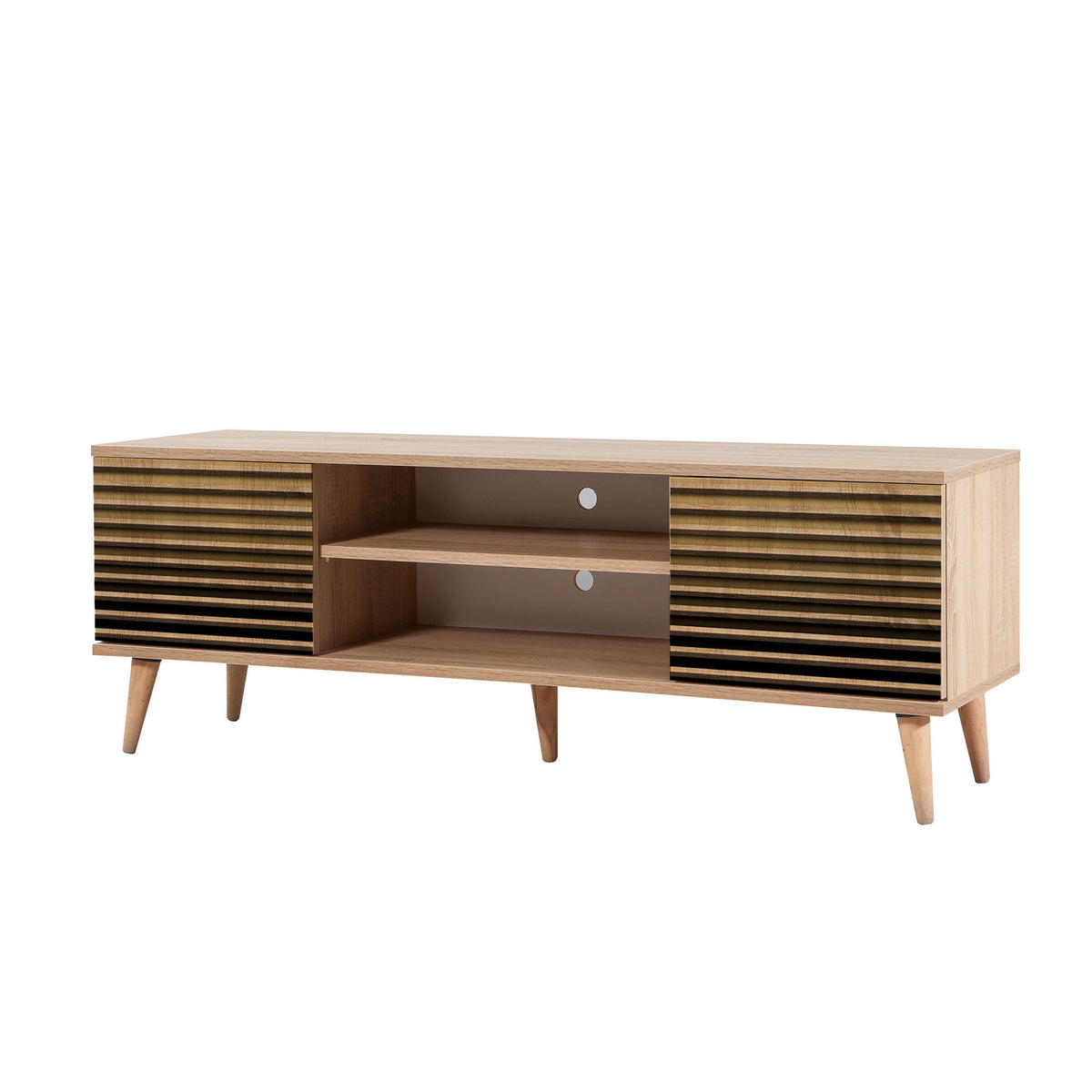 TV Furniture - TV Furniture Truva Sonoma Oak Striped Melamine 140x50x40 cm - Dimehouse