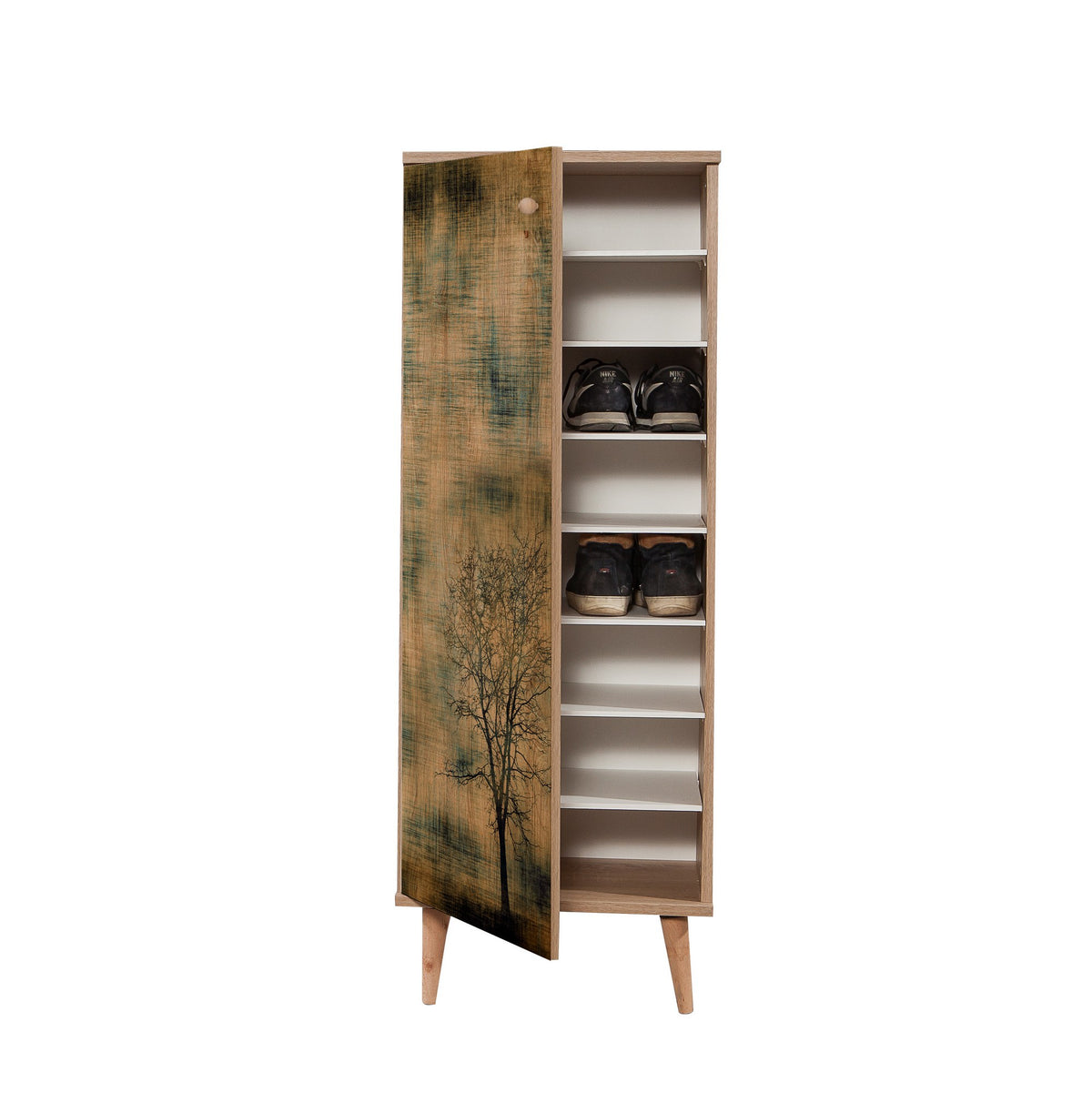 Shoe cabinets - Shoe cabinet Filinta Sonoma Oak Tree Melamine 50x135x38 cm - Dimehouse