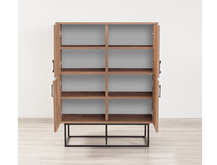 Wall cabinets - Wall cabinet Quantum Solo Atlantic Pine Black Melamine 93x115x36 cm - Dimehouse