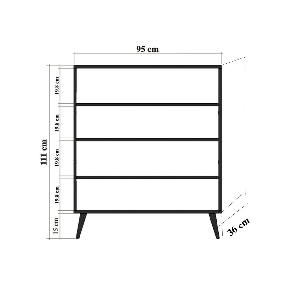 Wall cabinets - Wall cabinet Multilux Sonoma Oak Melamine 95x111x36 cm - Dimehouse