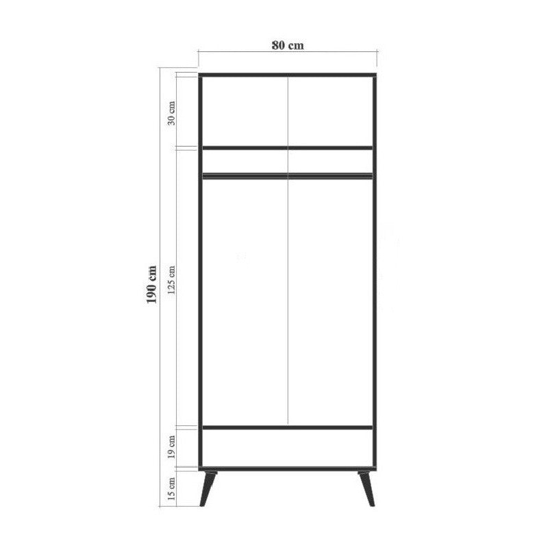 Wardrobes - Wardrobe City Gardrop Multicolor Melamine 80x190x45 cm - Dimehouse