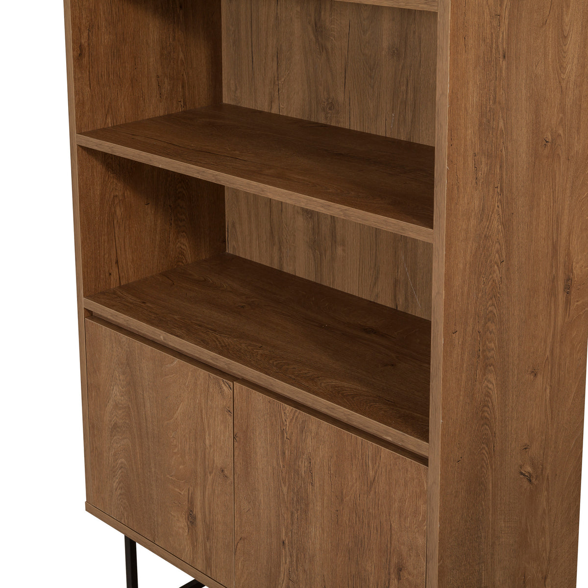 Bookcases - Bookcase walnut melamine Rea 80x182x36 cm - Dimehouse