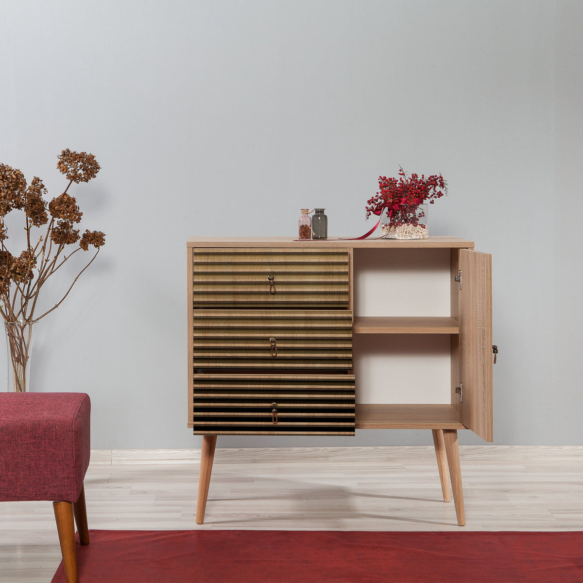 Chests of drawers - Chest of drawers Verybox Sonoma Oak Melamine 90x90x40 cm - Dimehouse